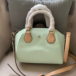 New Kate Spade New York Mint Mojito Pippa Parnell Street Leather Satchel